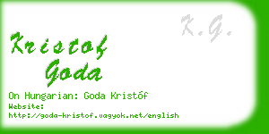kristof goda business card