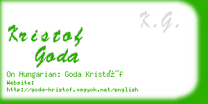 kristof goda business card